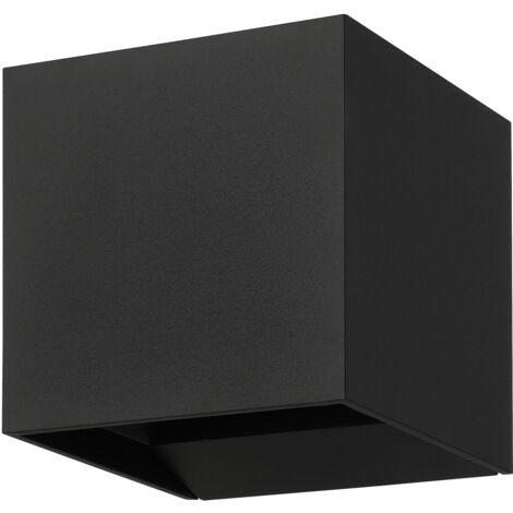 Applique Esterno Contemporanea Calpino 3 Alluminio Nero Vetro Bianco Led