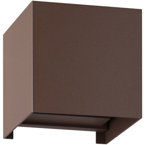 Applique Esterno Contemporanea Calpino 3 Alluminio Ruggine Vetro Bianco Led