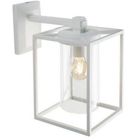 Applique Esterno Contemporanea Domus Alluminio E Termoplastica Bianco 1 Luce E27