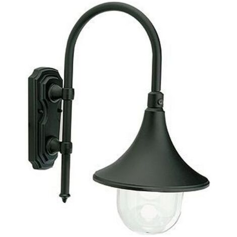Applique Esterno Contemporanea Lampara Alluminio E Termoplastica Nero 1 Luce E27
