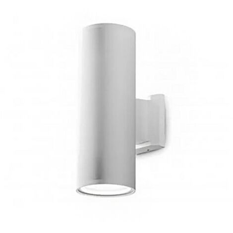 Applique esterno gea led amon rb ges1006 ges1007 ip65 e27 led lampada parete moderna biemissione, finitura metallo bianco