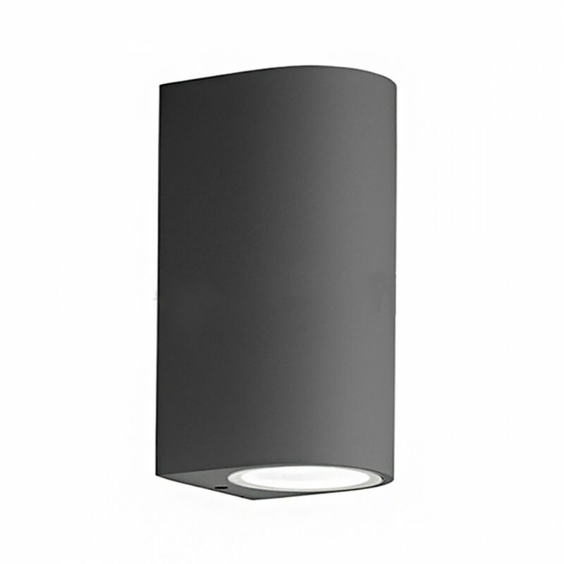 Image of Applique esterno gea led vejo b ges904 gu10 led ip44 alluminio moderno lampada parete cilindro biemissione