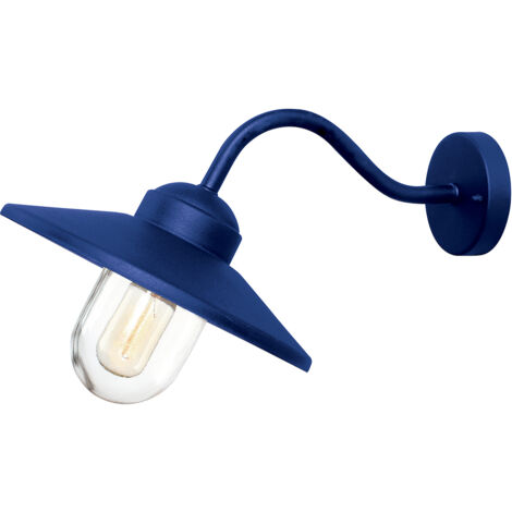 Applique esterno industrial blu E27 60W IP44 Klampenborg