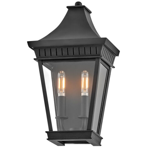 Applique esterno lanterna nera classica 2xE14 IP44 Hinkley