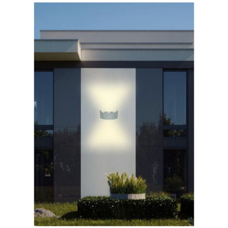 Applique Esterno Led 16w Crown Ip65 Up & Down Grigio Luce Calda Fredda Natural