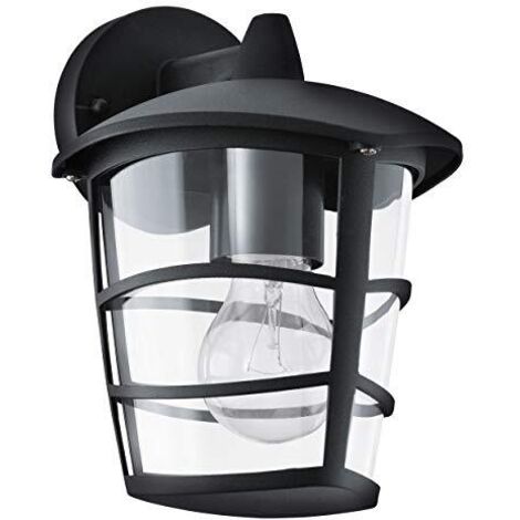 Applique Esterno Moderna Aloria Alluminio Nero Policarbonato Bianco 1 Luce E27