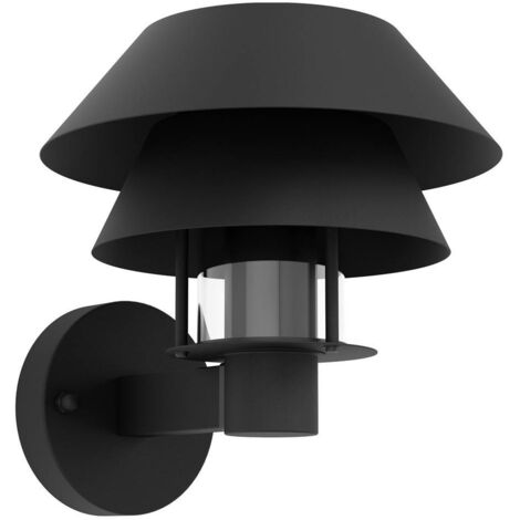 Applique Esterno Moderna Chiappera Acciaio Nero E27
