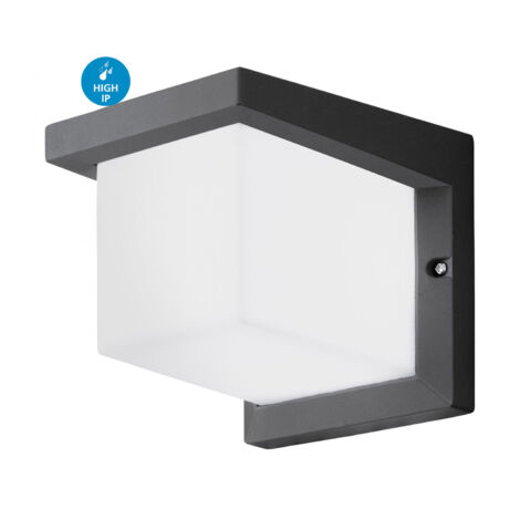 Applique Esterno Moderna Desella 1 Alluminio Grigio Policarbonato Bianco Led