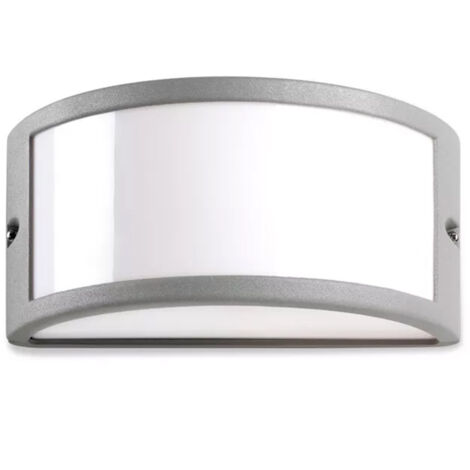 Applique Esterno Moderna Emerson Alluminio Grigio Bianco 1 Luce E27 Ip54