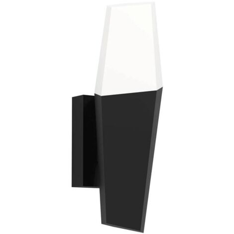 Applique Esterno Moderna Farindola Acciaio Nero Policarbonato Bianco E27