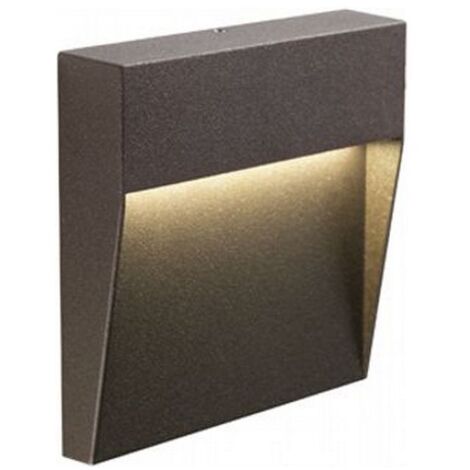Applique Esterno Moderna Geo Square Alluminio E Termoplastica Caffè Led 3W 4000K