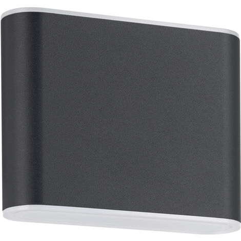 Applique Esterno Moderna Grutti Alluminio Grigio Policarbonato Trasp Led