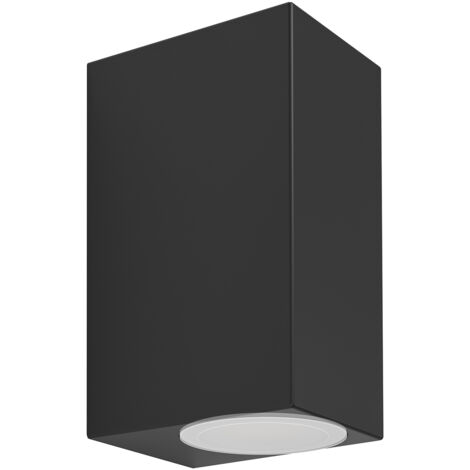 Applique Esterno Moderna Jabaga Policarbonato Nero E Trasp 2 Luce Gu10