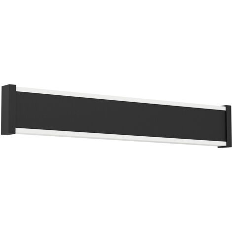 Applique Esterno Moderna Neviano Acciaio Nero Policarbonato Bianco Led 38Cm