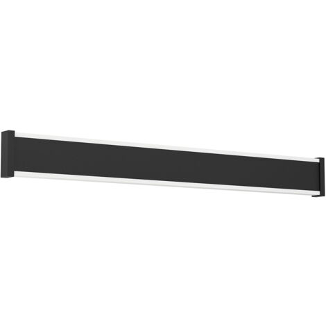 Applique Esterno Moderna Neviano Acciaio Nero Policarbonato Bianco Led 58Cm