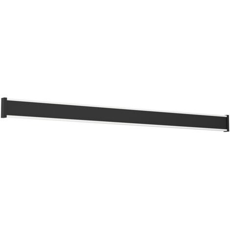 Applique Esterno Moderna Neviano Acciaio Nero Policarbonato Bianco Led 98Cm