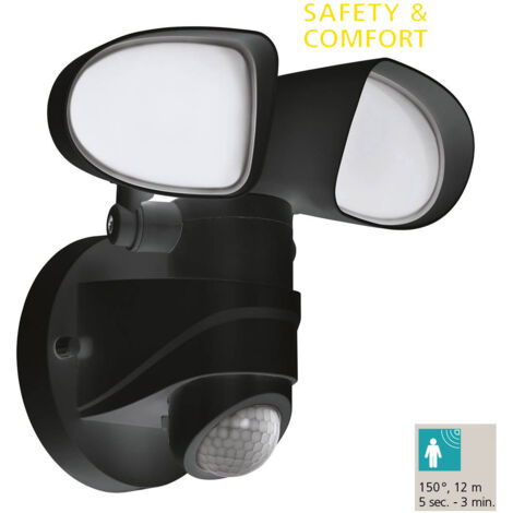 Applique Esterno Moderna Pagino Policarbonato Nero 2 Luci Led