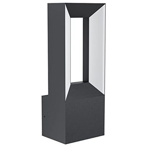 Applique Esterno Moderna Riforano Alluminio Nero Policarbonato Bianco Led