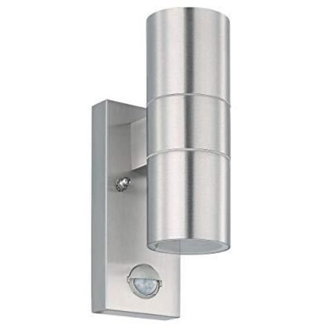 Applique Esterno Moderna Riga 5 Acciaio Argento Vetro Bianco Gu10