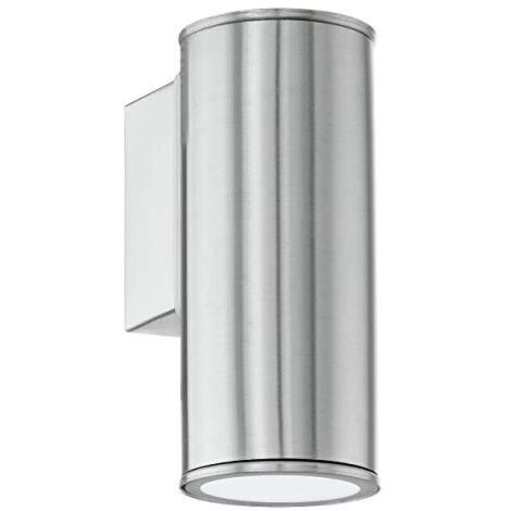 Applique Esterno Moderna Riga Acciaio Argento Led