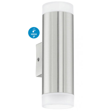 Applique Esterno Moderna Riga-Led Acciaio Argento Led