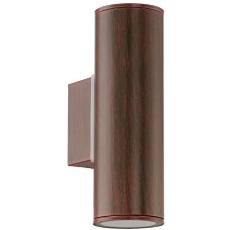 Applique Esterno Moderna Riga Metallo Marrone 2 Luce Gu10