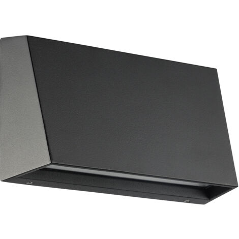 Applique Esterno Moderna Spongano Alluminio Nero Policarbonato Trasp Led