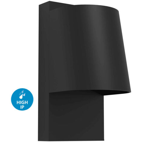 Applique Esterno Moderna Stagnone Alluminio Nero Gu10