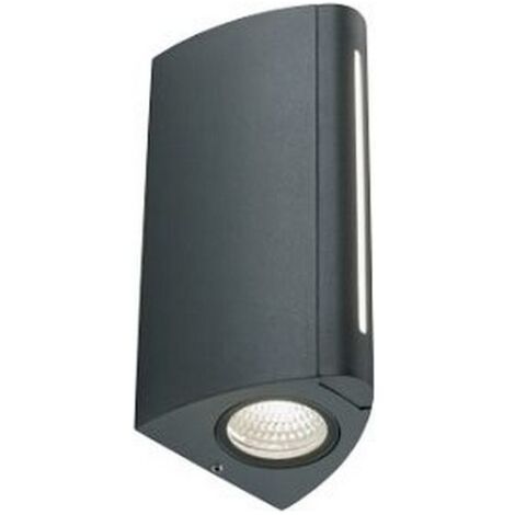 Applique Esterno Moderna Vision Alluminio E Termoplastica Grigio Led 8+4W 4000K