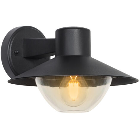 Applique esterno nero con diffusore trasparente E27 Candellux
