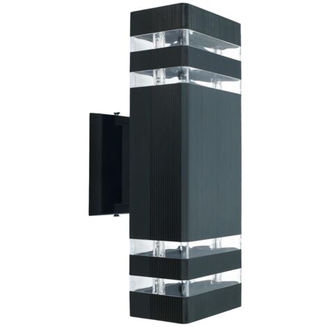 Applique esterno Vela II 2xGU10 nero IP54 IdeaLED ID-8013
