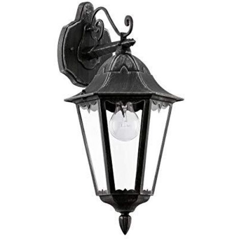 Applique Esterno Verso Basso Classica Navedo Alluminio Nero 1 Luce E27