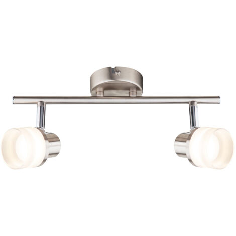 Applique et plafonnier spot de plafond 2 flammes plafonnier deux spots, orientables, 2x 3,5 watts LED 190 lm blanc chaud, L 31,5 cm