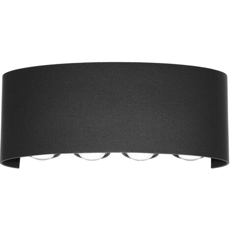 Applique ext. arrondie noire LED 8W IP54 Italux Ortelo