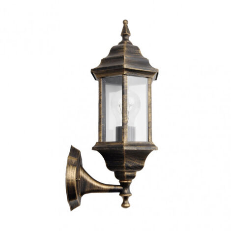 Applique ext.aluminium pollux peq.1xe27 noir/or ip44 42x16x20 cm