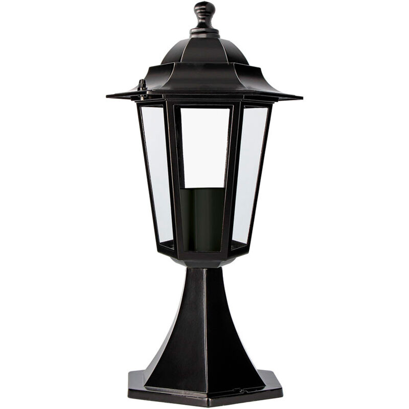 Lanterne en aluminium, murale, noire, 38xø19.2cm, mod. Zurich EDM 73414