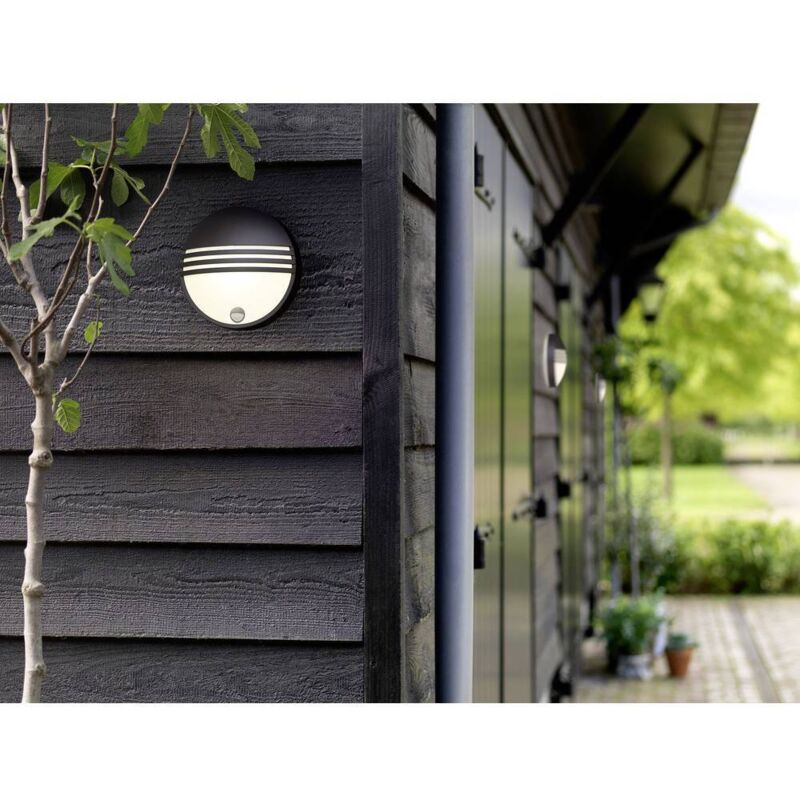 Applique extérieure avec détecteur de mouvement Philips led Yarrow 172973016 led intégrée noir