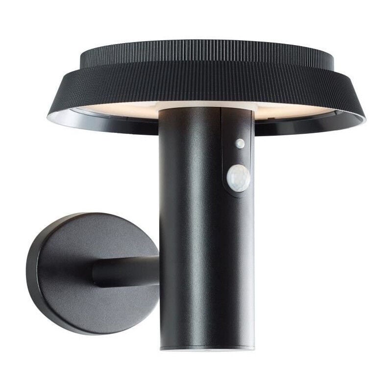 Applique extérieure Brilliant alvero - led et solaire - Dtecteur de mouvement - Métal et plastique - 4 w - Noir