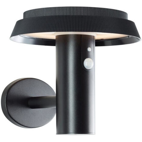Applique extérieure - BRILLIANT - ALVERO - LED et solaire - Dtecteur de mouvement - Métal et plastique - 4 W - Noir