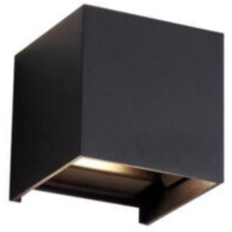 Applique extérieure carrée double faisceaux 6W – IP65 – Blanc chaud 3000K – Aluminium – 720 lumens pour éclairage façade