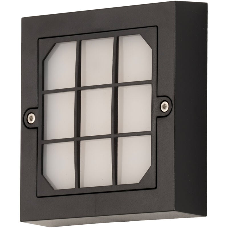 Netz apliqiue exterior cuadrado en luz blanco cálido 3000K en color negro