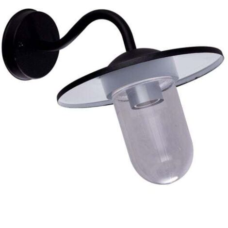 Applique extérieure col de cygne 25W max E27 – Acier noir – Indice de protection IP44 – Dimensions Ø250x365x210mm – Crealys - 25Wmax