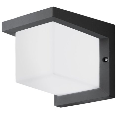 Applique extérieure cubique Desella 1 LED H16 cm IP54 - Anthracite - Gris