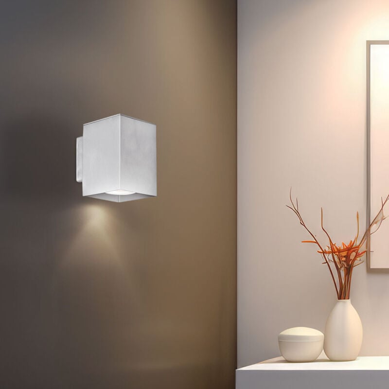 Lampe murale argentée Lampe de cage d'escalier Lampe de couloir Lampe de salon Applique murale, aluminium, éclairage vers le bas, 3W 200lm blanc