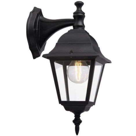 Applique extérieure descendante BRILLIANT NEWPORT - noir métal/verre E27 1x60W