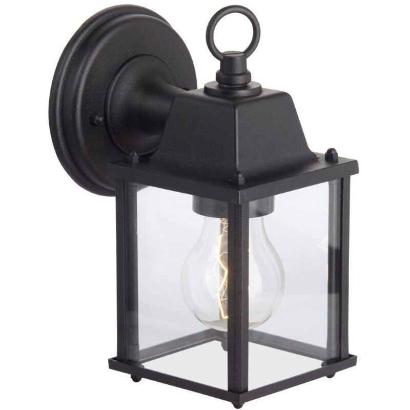 BRILLIANT  Applique d'ext&eacute;rieur Irvin, hauteur 22 cm, noir, m&eacute;tal/verre