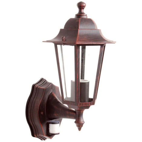 Applique Extérieure + Détecteur 60W E27 Fonte Rouille LOAN