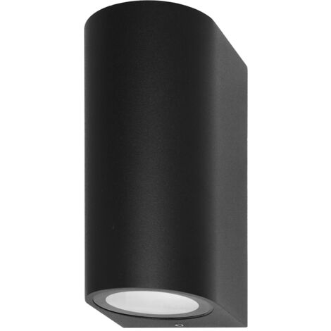 Applique extérieure Genta Italux noire arrondie 2xGU10