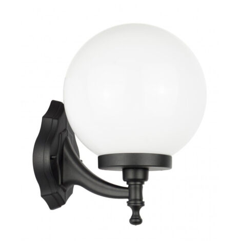 Applique extérieure globe noire 25cm E27 IP43 SU-MA
