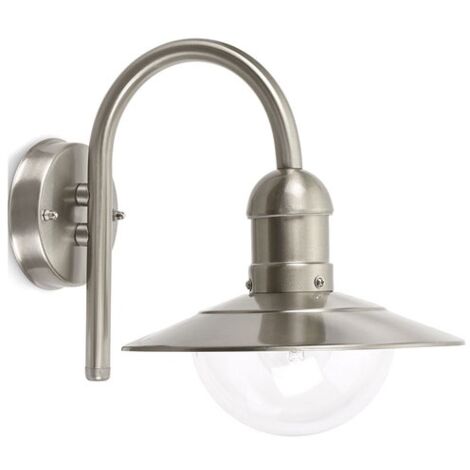 Applique extérieure inox E27 tombante – Norme IP44 – Dimensions 200x240mm – Compatible ampoules A++ à E – Éclairage moderne pour extérieur – Prolight